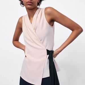 Zara Pink Wrap Blouse